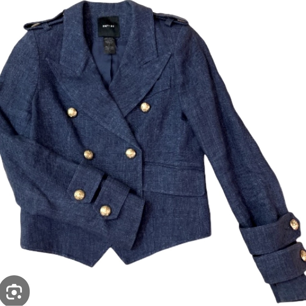 Smythe Blue and Gold Double-Breasted Blazer